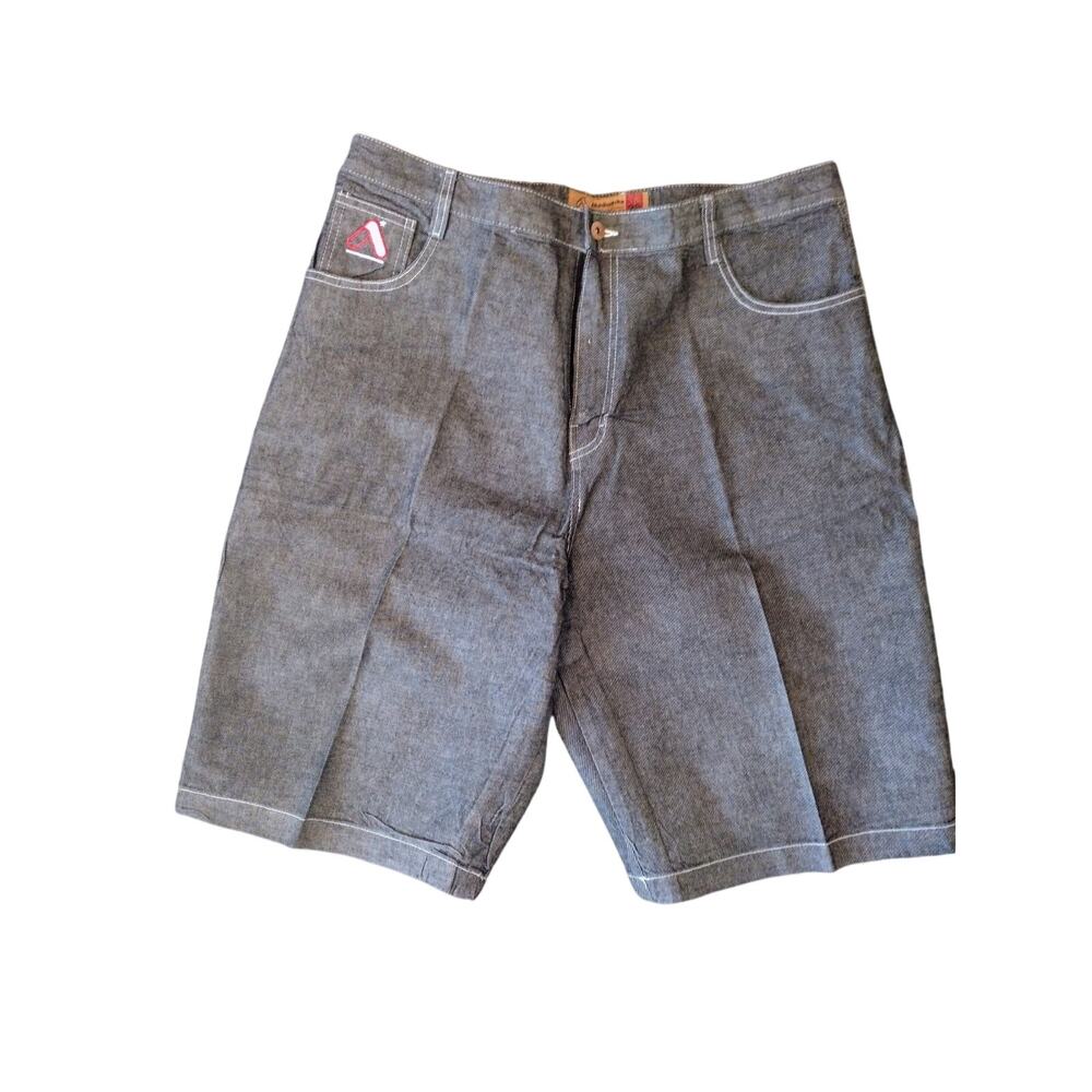 Vintage Akademiks denim Jean Cargo Tactical Baggy shorts Hip Hop Mens Size 38